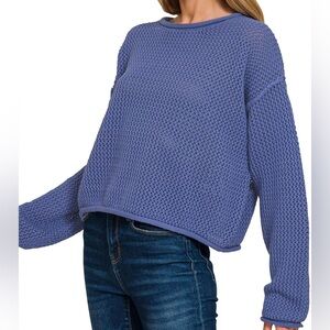 The “Golden Hour Knit” 100% Cotton Sweater | Marlin Blue